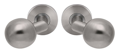 Bolknop verkropt vast op rozet RVS mat