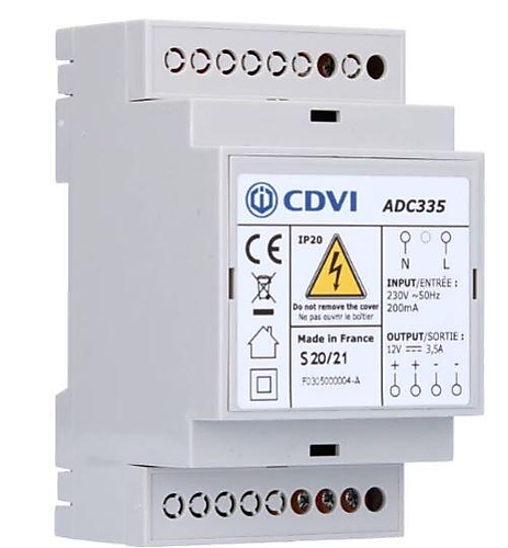 CDVI ADC335 Gereguleerde voeding 12V 3,5A