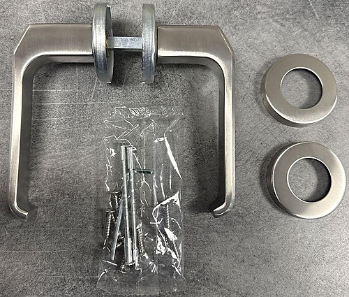 Deurklink vast op rozet massief RVS IND-199 (fr)