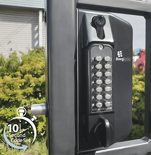 Dubbelzijdig codeslot voor metalen poorten (fr)