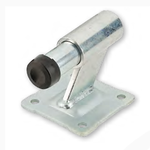 Eindstop met ingebouwde veer op voetplaat (fr)