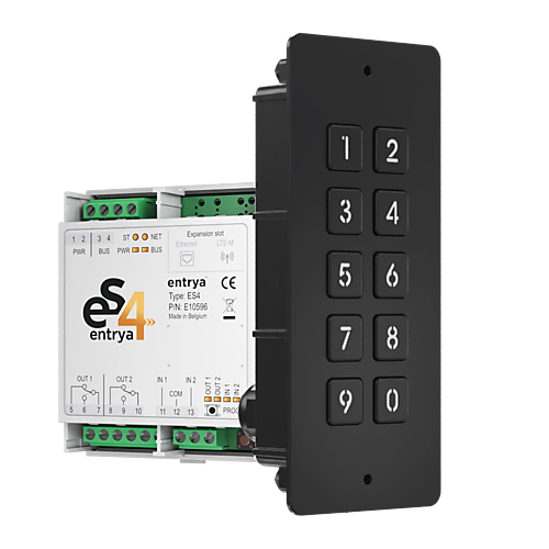 Entrya ES4-KPFB kit met zwart inbouw codeklavier
