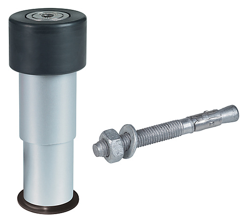 GATESTOP Poortstop met stootrubber (fr)