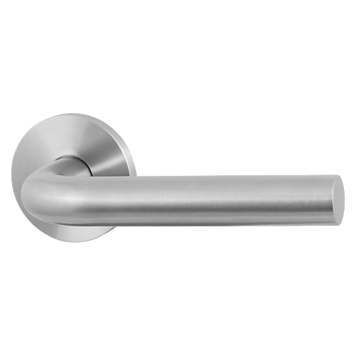 GPF100VR RVS geborsteld deurkruk op rozet