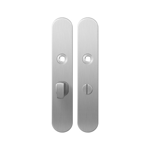 GPF1100.20 Langschild afgerond WC57/5 grote knop enkelverend 218x40x8,5mm RVS geborsteld