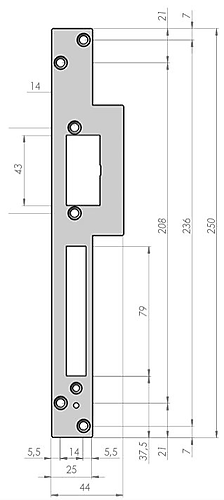 HZLAPN Voorplaat voor mini deuropener met schootgeleiding met nachtschootcontact