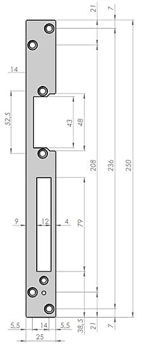 HZN Voorplaat voor mini deuropener zonder schootgeleiding met nachtschoot signalering