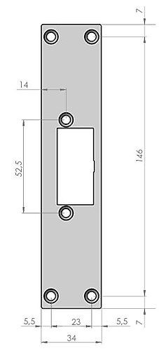 KF Voorplaat voor mini deuropener met schootgeleiding