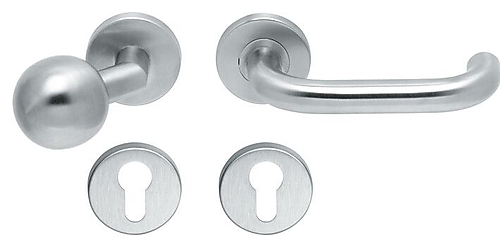 Knop kruk op rozet Chase KL4 knop bol verkropt RVS mat