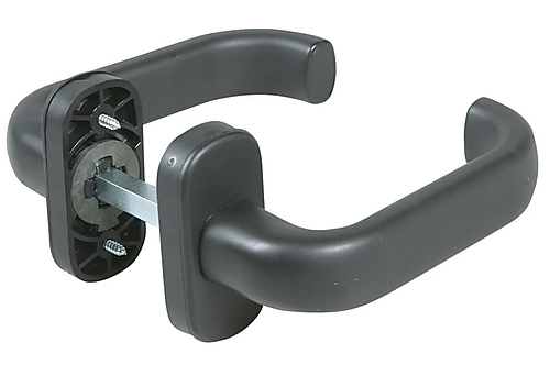 Krukpaar op rozet met geveerde klink opschroefbaar