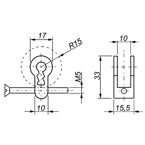 Mauer BB inzet-2 sleutels-nr 1