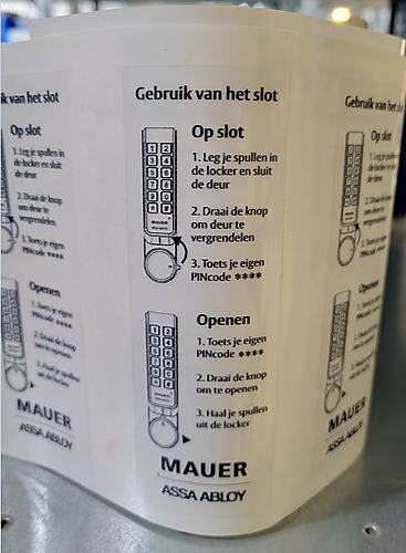 Mauer CABlock PIN gebruikssticker zwart