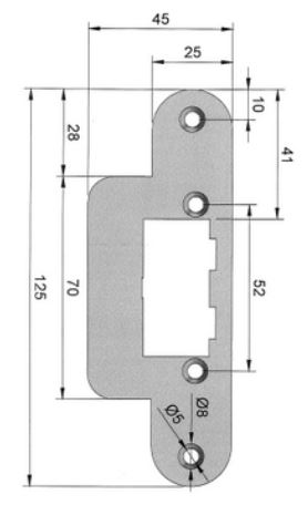 OC-KLLAP-A Afgeronde voorplaat voor mini deuropener met schootgeleiding