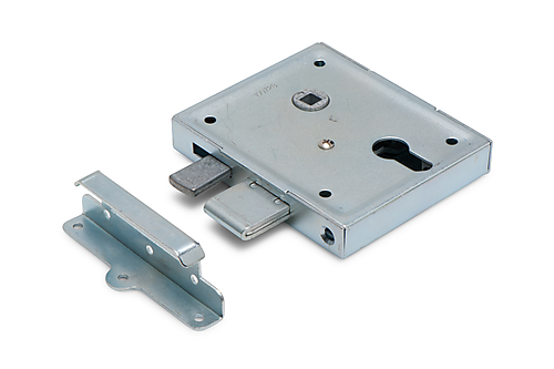 Poortslot inclusief zwart krukpaar en deurschild (fr)