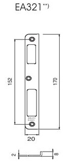 Sluitplaat voor opdekdeuren EA321 (fr)