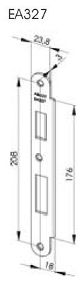 Sluitplaat voor stompe deuren EA327 (fr)